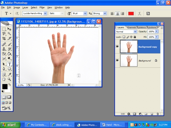 Creation of Indian hand tatoo: Step 1